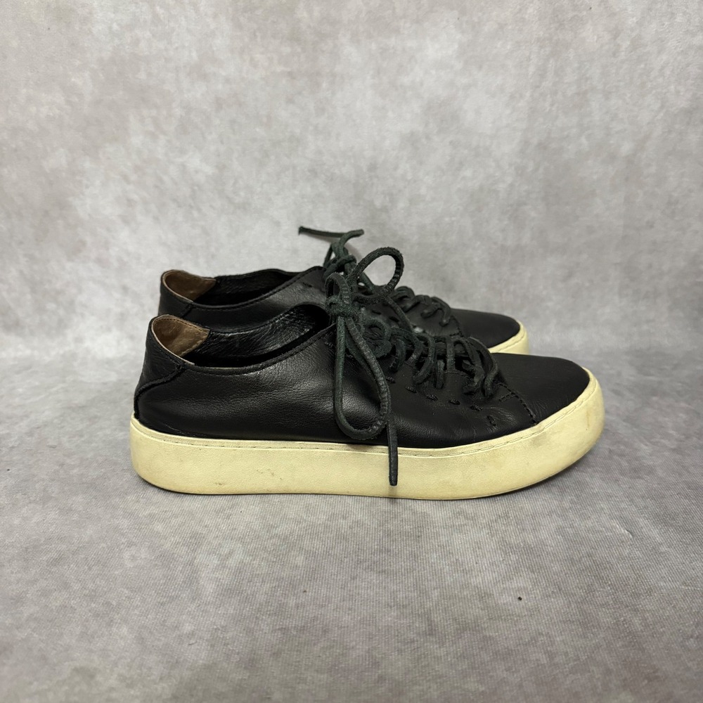 Frye Ivy Low Lace Sneakers Womens Size 5.5 Black Leather Platform Comfort Shoes